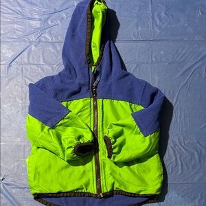 Blue and Green Hooded Jacket